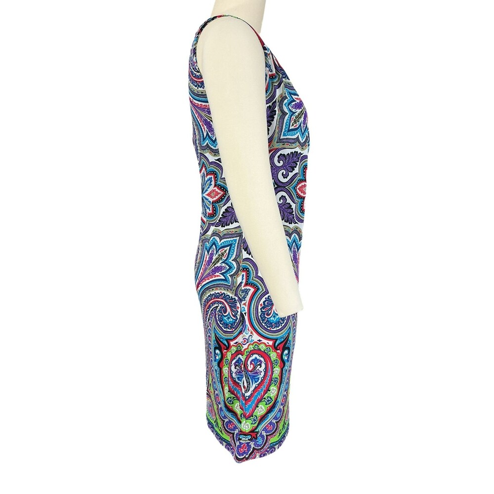 Etro Milano Paisely Shift Dress 42 /US 6 Sleeveless Square Neck Chic Italy BOHO - Picture 5 of 13